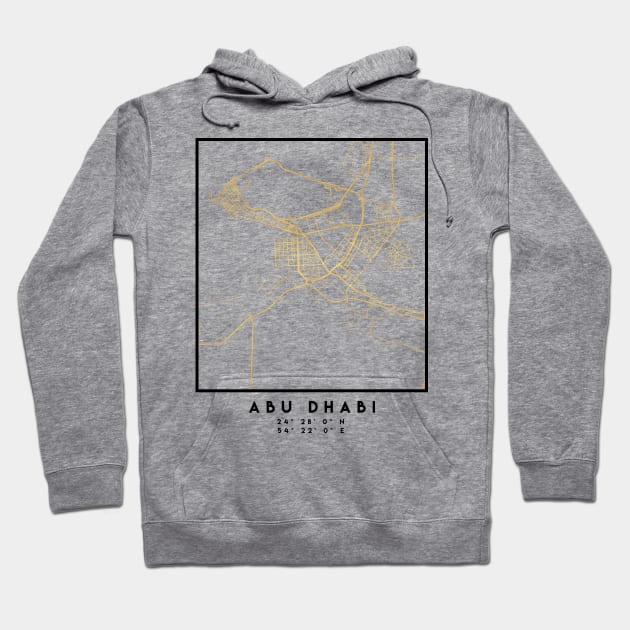 ABU DHABI CITY STREET MAP ART Hoodie by deificusArt